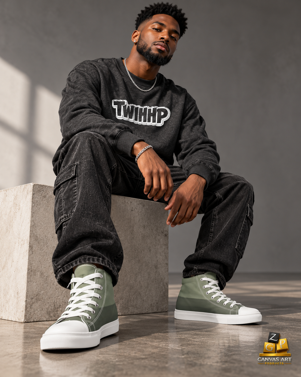 ZPG CAP TWIHHP IAHH Core Identity Sweatshirt — Black/White Text
