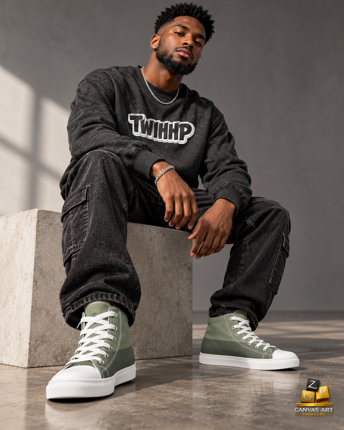 ZPG CAP TWIHHP IAHH Core Identity Sweatshirt — Black/White Text
