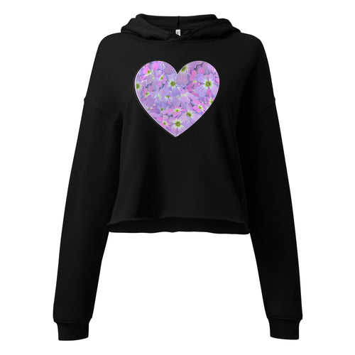 ZPGCAP-Aster Heart Crop Hoodie - Black Front