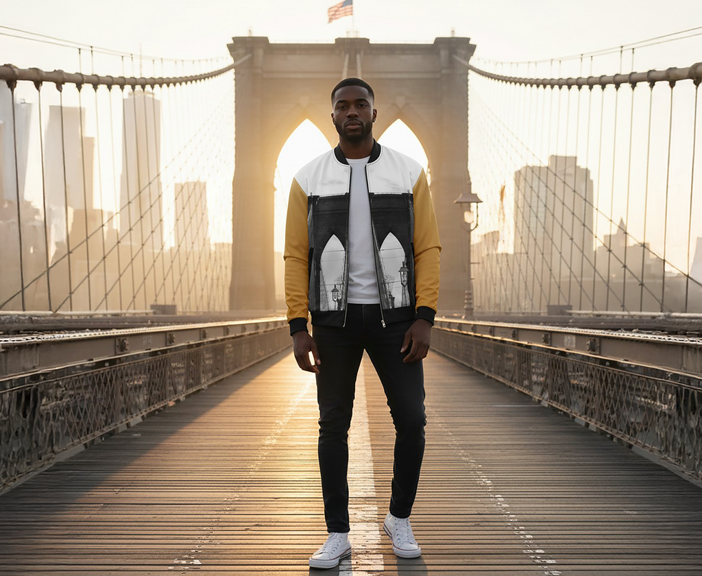 ZPGCAP-BK Brooklyn Golden Arms Bomber Jacket - 1