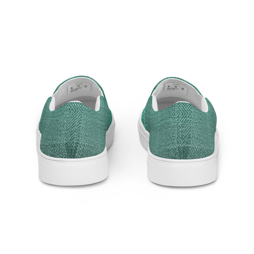 ZPGCAP-Emerald Green Men’s slip-on Canvas Shoes - White Back