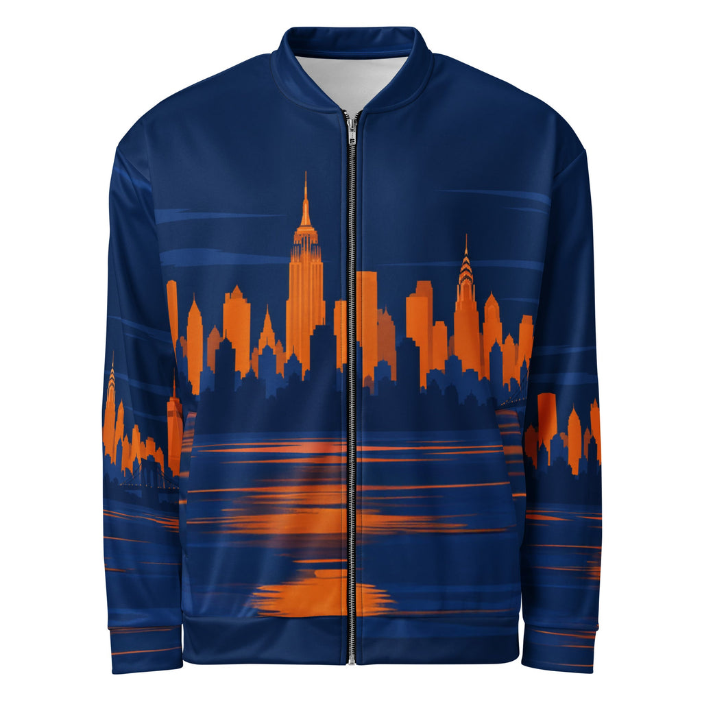 ZPGCAP-Empire Skyline Bomber Jacket (AOP) — Night - White Front
