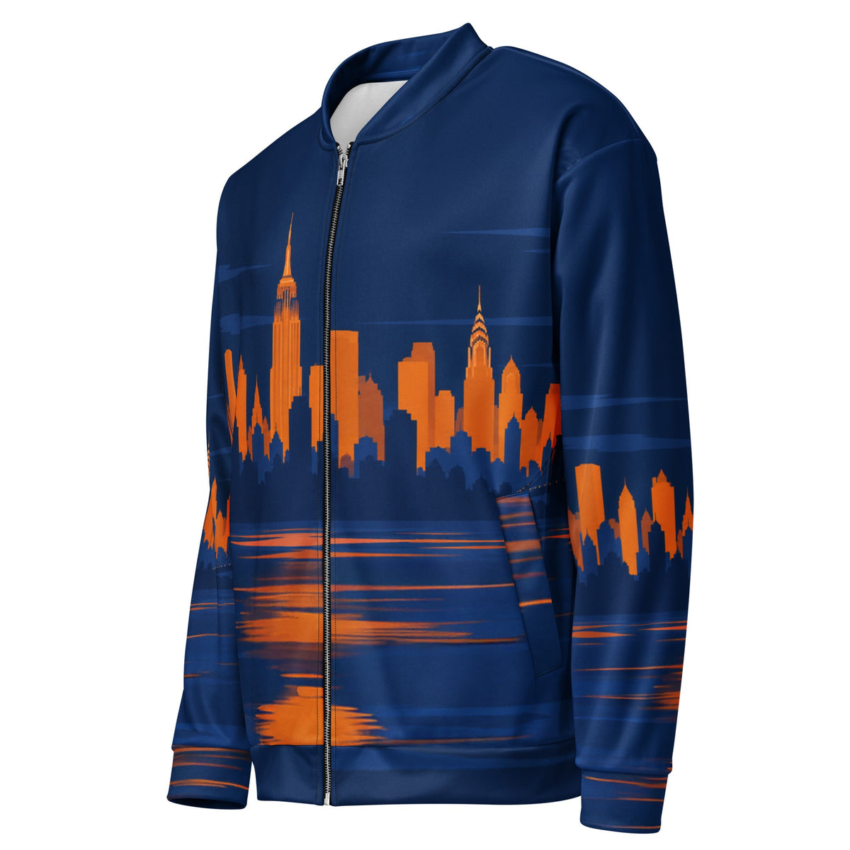 ZPGCAP-Empire Skyline Bomber Jacket (AOP) — Night - White Left Front