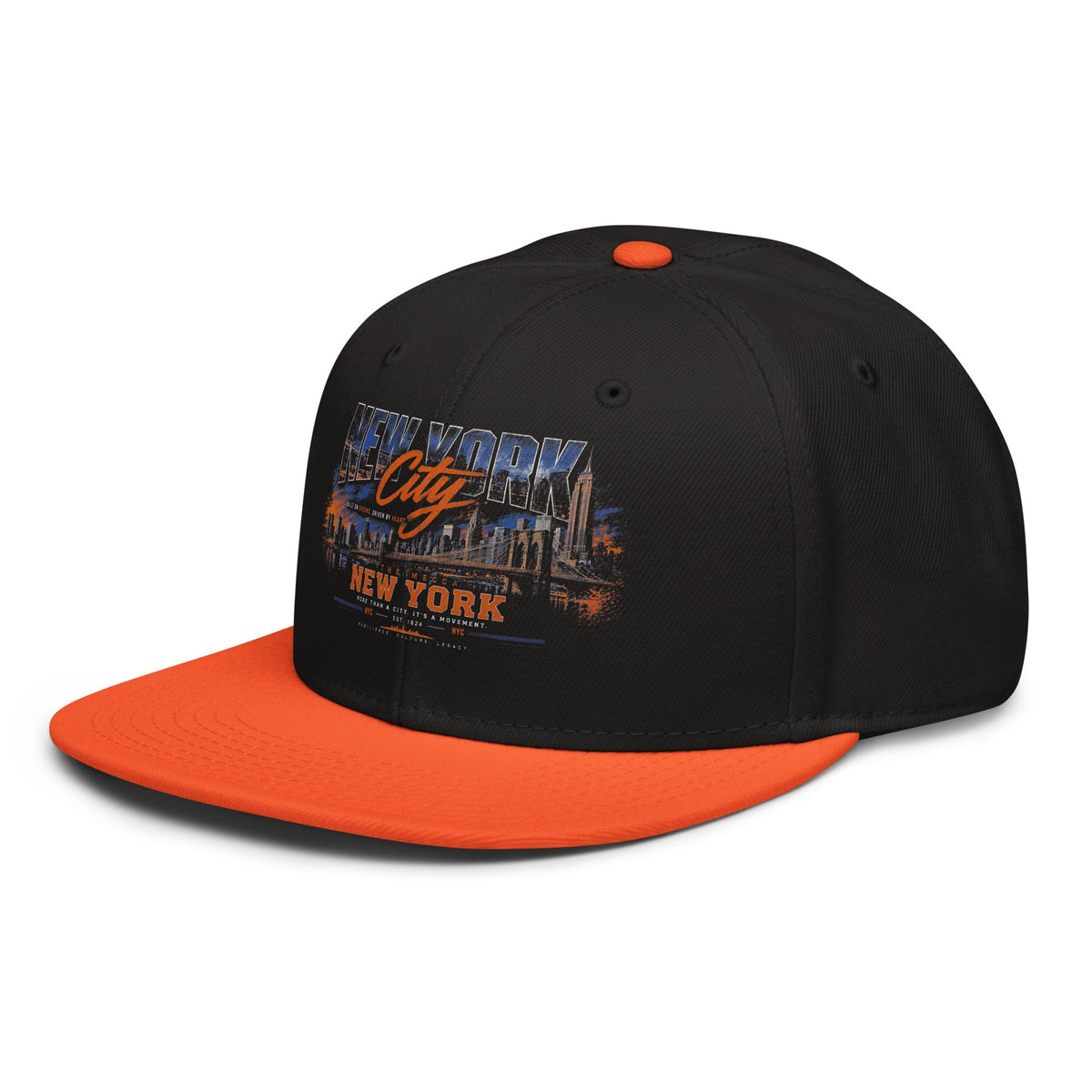 ZPGCAP-Empire Skyline Snapback Hat — Night - Orange Black Left Front