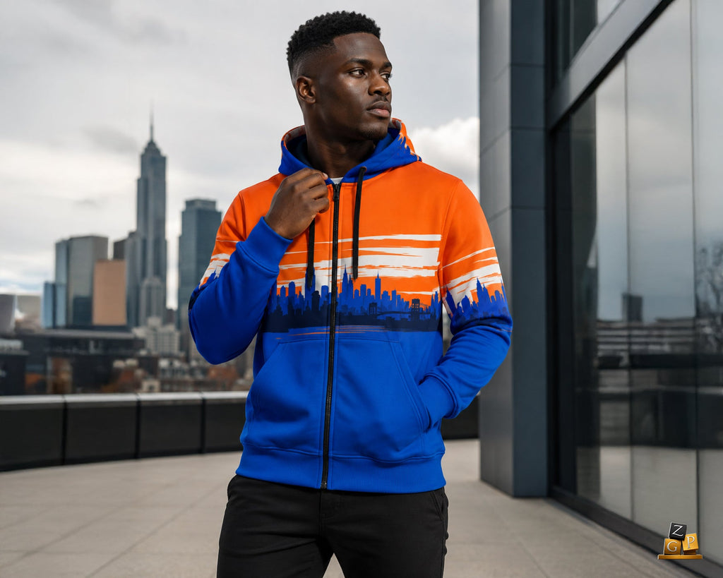 ZPGCAP-Empire Skyline Zip Hoodie — White - 4