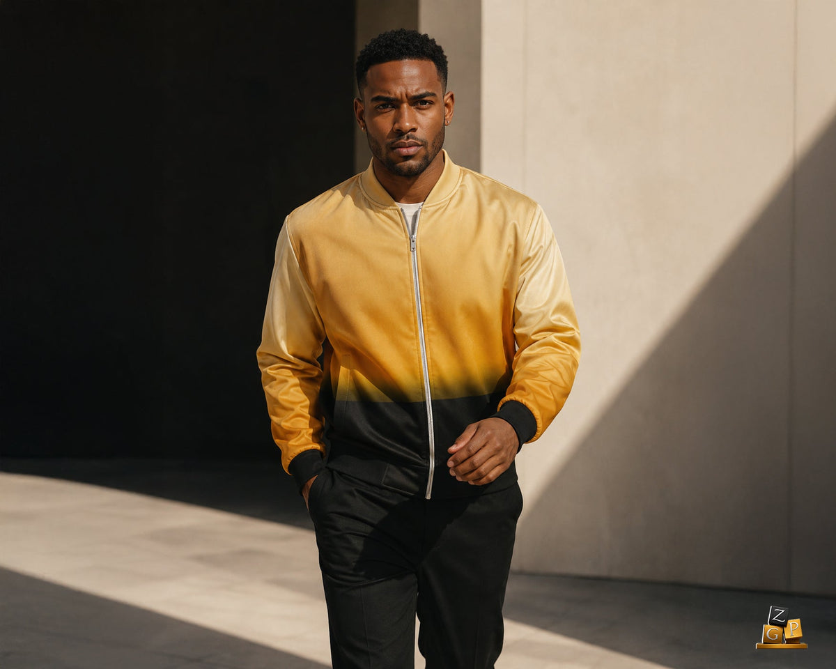 ZPGCAP-Golden Horizon Night Shadow Bomber Jacket - 1