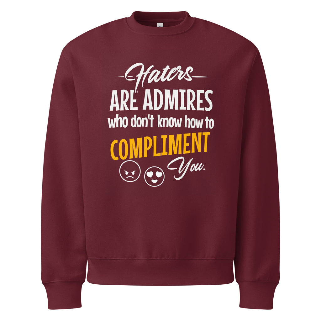 ZPGCAP-TWIHHP Haters Are Admirers Two-Sided Sweatshirt — Dark - Maroon Front