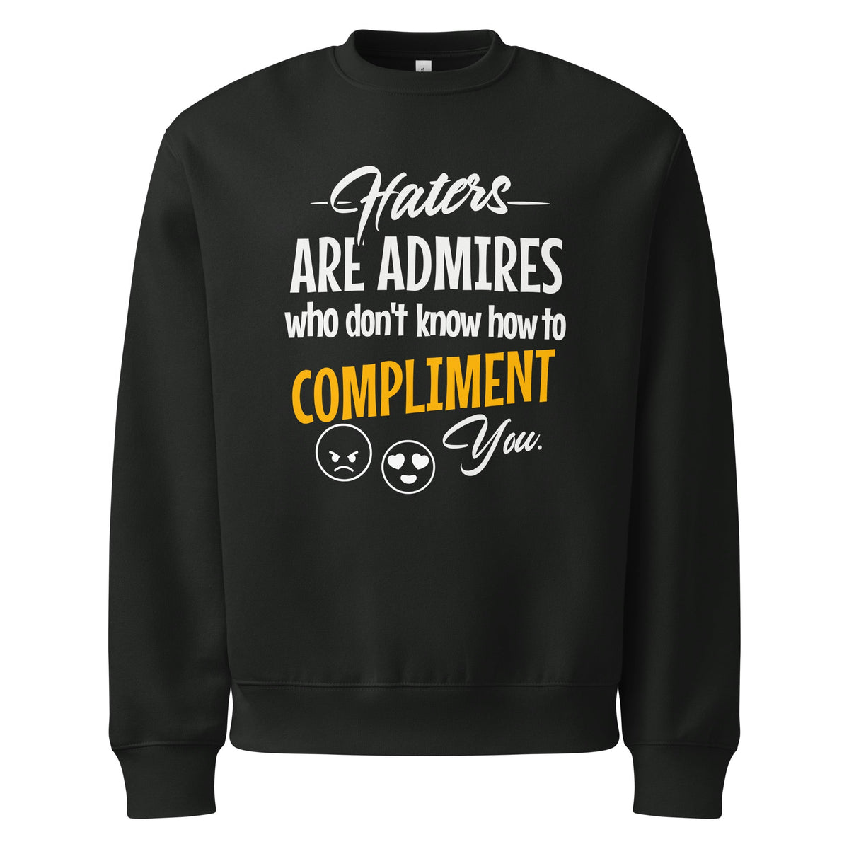 ZPGCAP-TWIHHP Haters Are Admirers Two-Sided Sweatshirt — Dark - Vintage Black Front