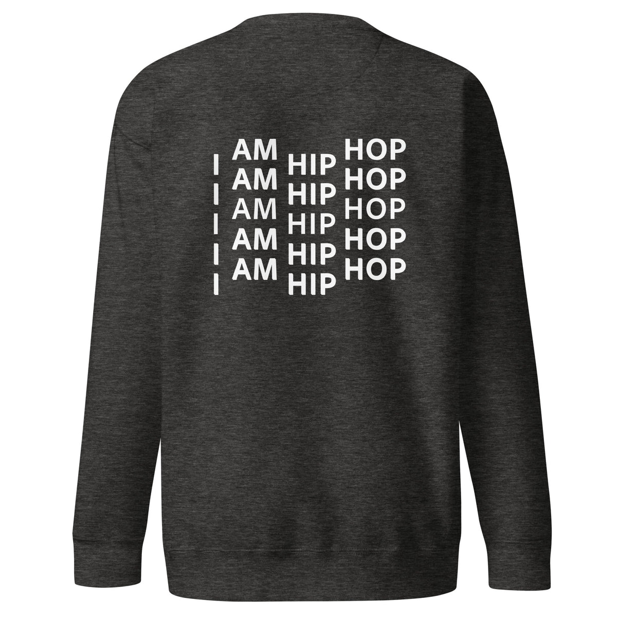 ZPGCAP-TWIHHP IAHH Core Identity Sweatshirt — Black/White Text - Charcoal Heather Back