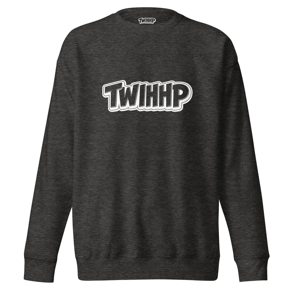 ZPGCAP-TWIHHP IAHH Core Identity Sweatshirt — Black/White Text - Charcoal Heather Front