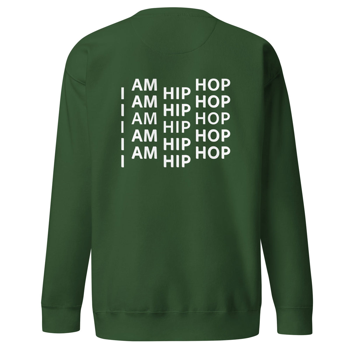 ZPGCAP-TWIHHP IAHH Core Identity Sweatshirt — Black/White Text - Forest Green Back