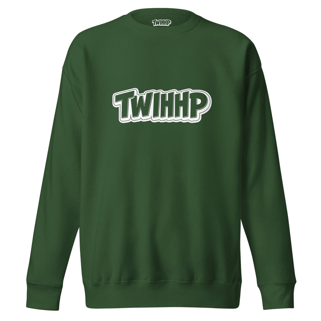 ZPGCAP-TWIHHP IAHH Core Identity Sweatshirt — Black/White Text - Forest Green Front