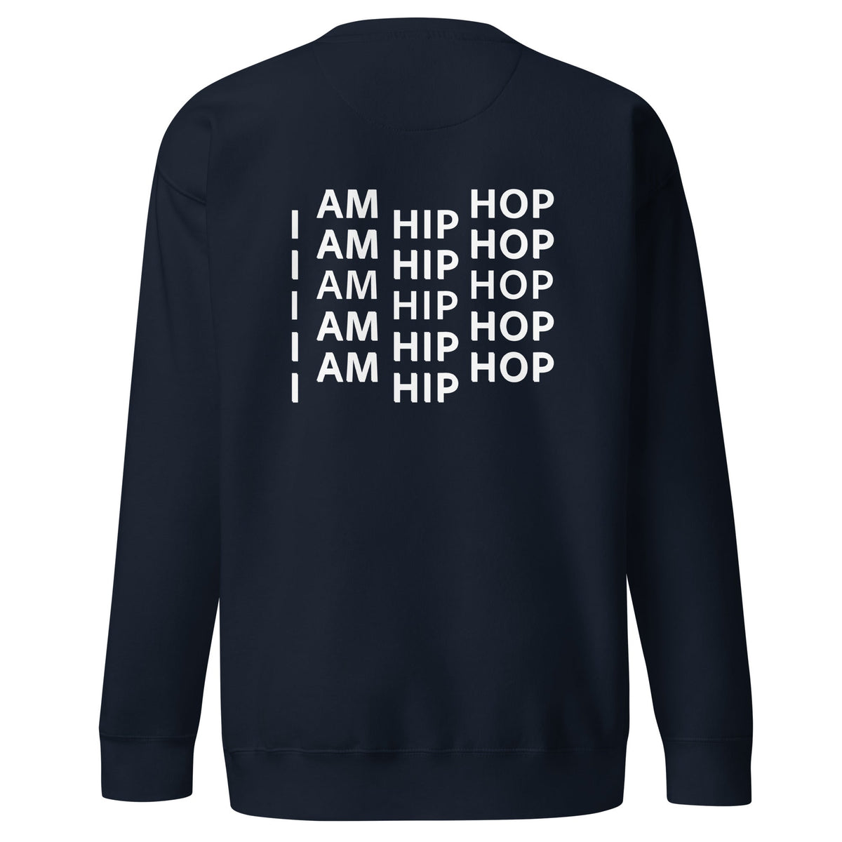 ZPGCAP-TWIHHP IAHH Core Identity Sweatshirt — Black/White Text - Navy Blazer Back