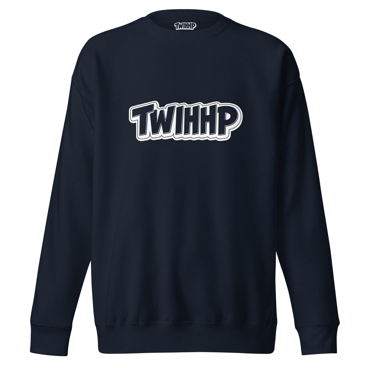ZPGCAP-TWIHHP IAHH Core Identity Sweatshirt — Black/White Text - Navy Blazer Front