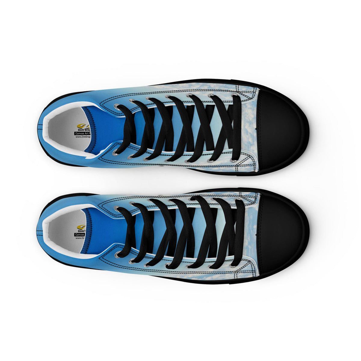 ZPGCAP-The Air Walkers High-Top Sneakers — Black Sole - Black Front 2