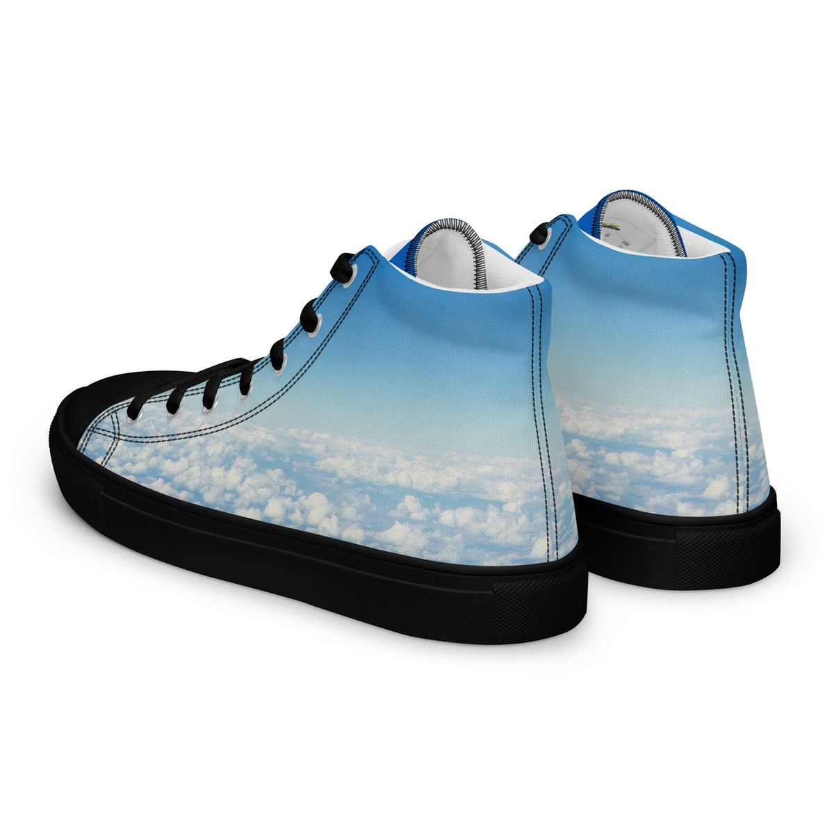 ZPGCAP-The Air Walkers High-Top Sneakers — Black Sole - Black Left Back